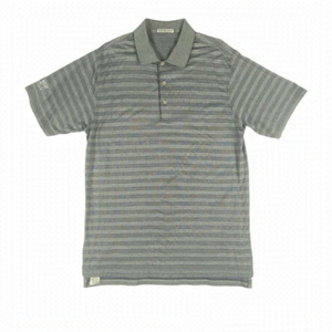Peter Millar Polo‎ Shirt Mens M Golf Gray Striped Rattle Snake Point Golf Club